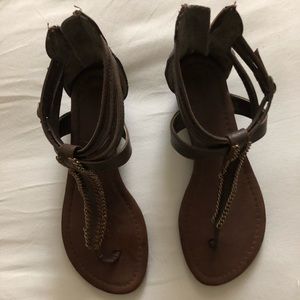 F21 Heeled Thong Sandals